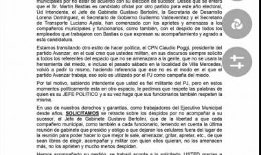 Denuncian despidos en La Punta por aprietes políticos.Gritos,celulares  quitados en la puerta.Hay nerviosismo por Tincho Bastías, el agredido por el Candidato de Olivero.