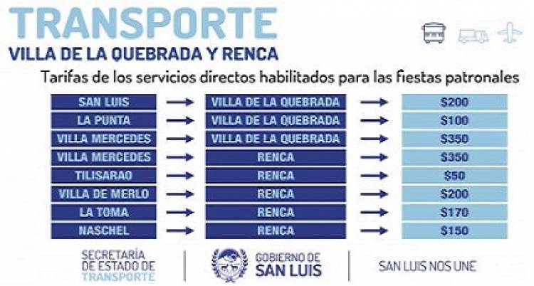 HABRÁ SERVICIOS DIRECTOS DE TRANSPORTE DE PASAJEROS PARA LAS FESTIVIDADES RELIGIOSAS