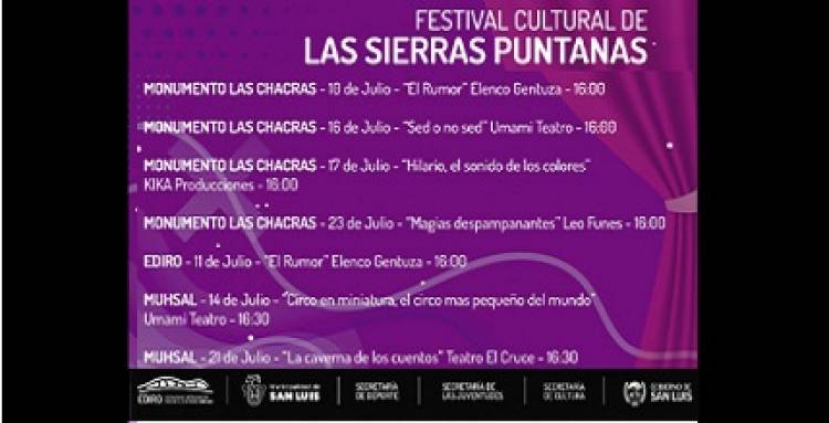 COMIENZA EL FESTIVAL CULTURAL DE LAS SIERRAS PUNTANAS