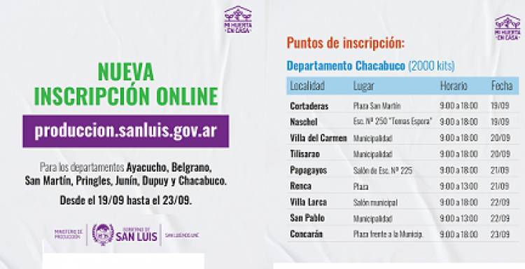 “MI HUERTA EN CASA” ABRE LAS INSCRIPCIONES ONLINE Y SUMA AL DEPARTAMENTO CHACABUCO