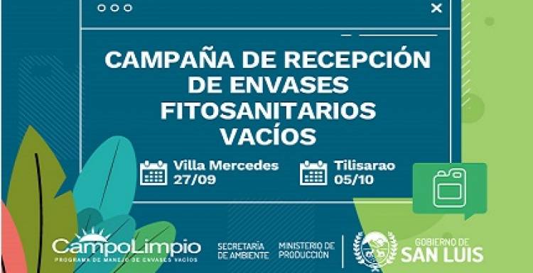 CAMPAÑA DE RECEPCIÓN DE ENVASES FITOSANITARIOS VACÍOS