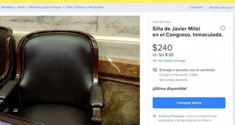 POR SUS REITERADAS AUSENCIAS PUSIERON EN VENTA LA BANCA DE JAVIER MILEI