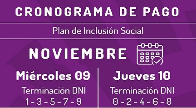 ESTE MIÉRCOLES Y JUEVES COBRARÁN LOS BENEFICIARIOS DE INCLUSIÓN